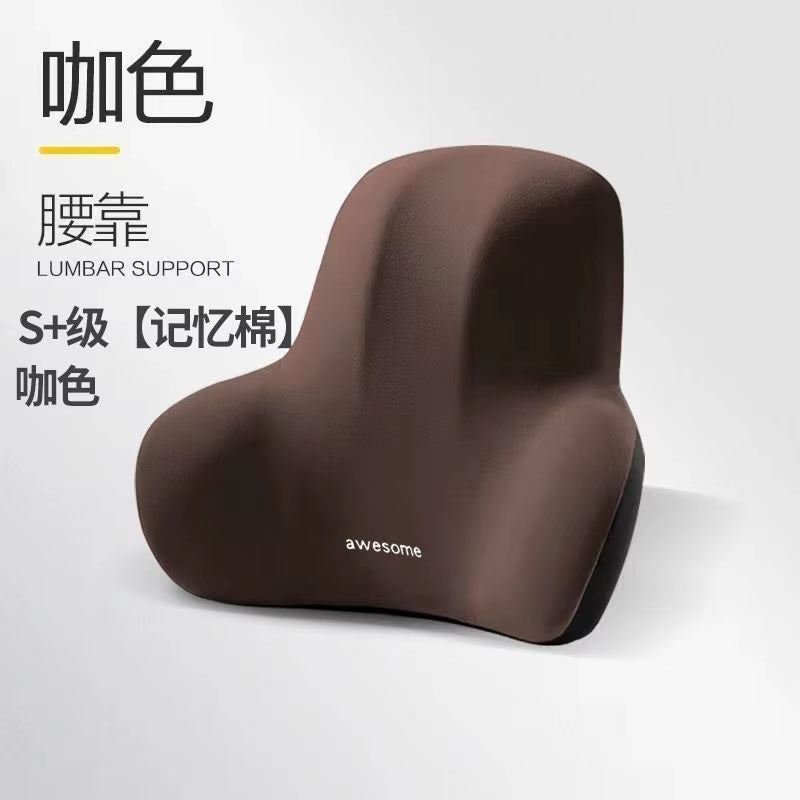 Memory Foam Lumbar Back Cushion for Car Office Gaming Chairs and Postpartum Waist Support Multi Functional Pain Relief Pillow