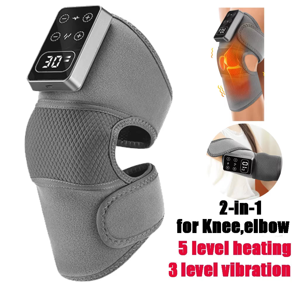 Knee Protection for Joint Shoulder Elbow Massager Vibrador 3-In-1 Knee Pads Heated Knee Muscle Relaxation Massage Belt Wireless