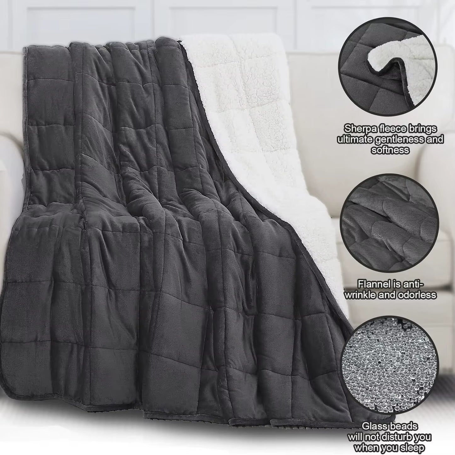Wish Flannel Weighted Blanket Sleeping Gravity Blanket Cross Border Lamb Plush Heavy Blanket