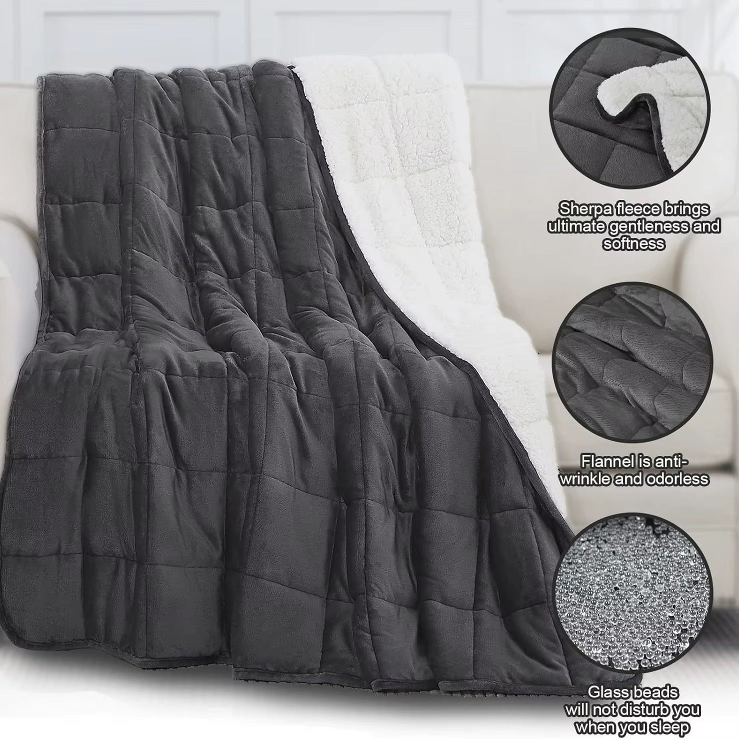 Wish Flannel Weighted Blanket Sleeping Gravity Blanket Cross Border Lamb Plush Heavy Blanket