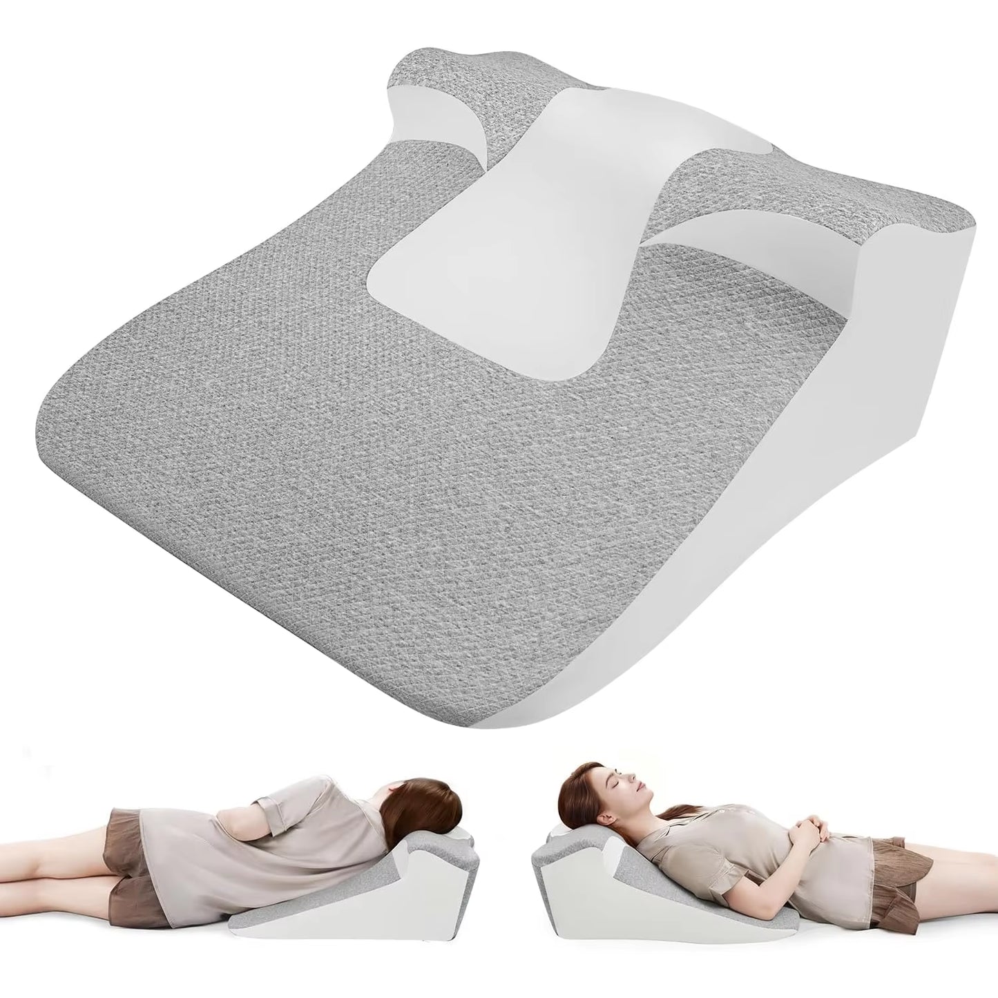 Bed Wedge Pillow for Acid Reflux or Sleeping with New Prone Position Ergonomic Pillow for Reading, Couple'S Lying Pillow