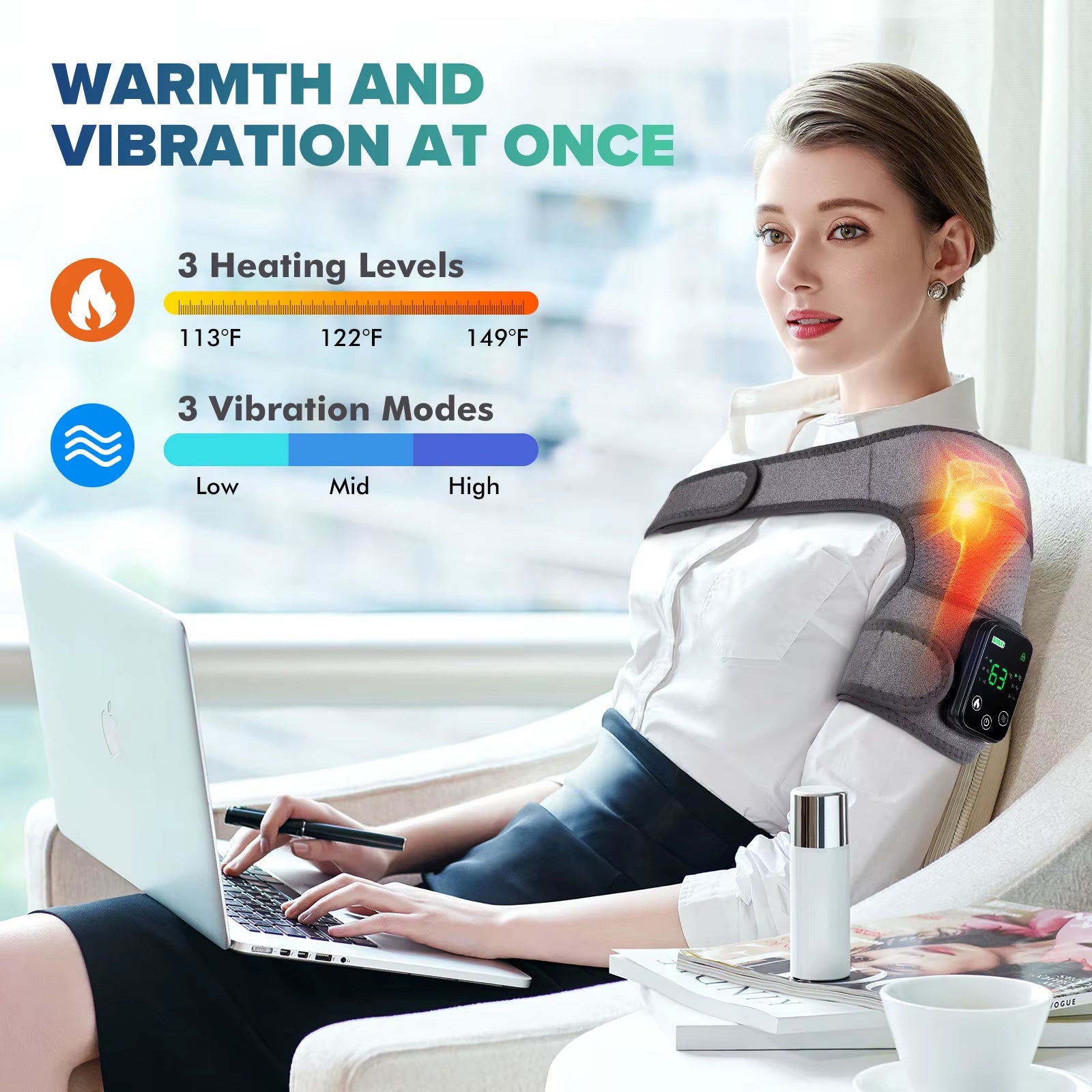 Knee Protection for Joint Shoulder Elbow Massager Vibrador 3-In-1 Knee Pads Heated Knee Muscle Relaxation Massage Belt Wireless