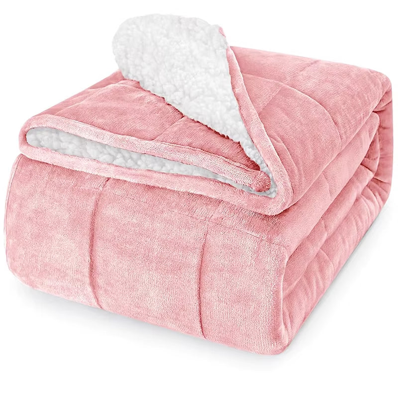 Wish Flannel Weighted Blanket Sleeping Gravity Blanket Cross Border Lamb Plush Heavy Blanket