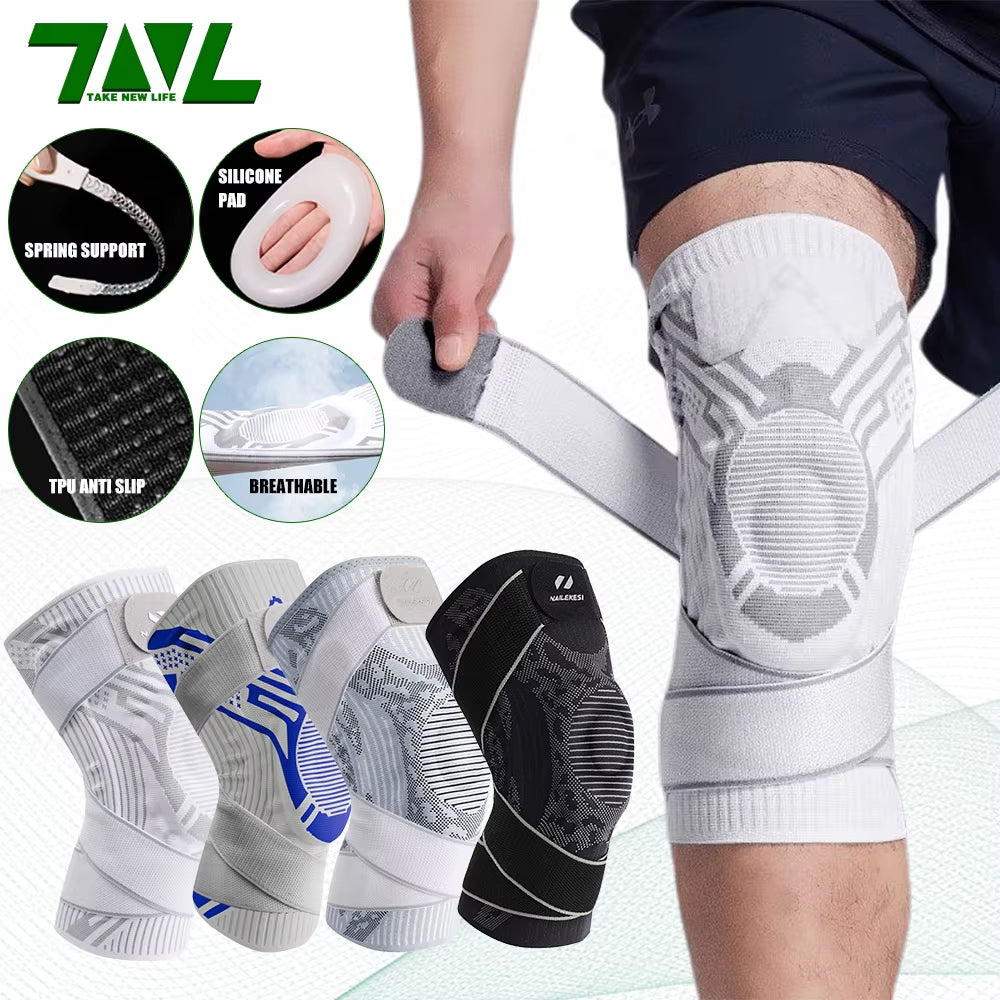 1PC Knee Support Braces Strap Elastic Sport Bandage Compression Protector Pad Relieves Gym Fitness Kneepads Injuries Volleyball