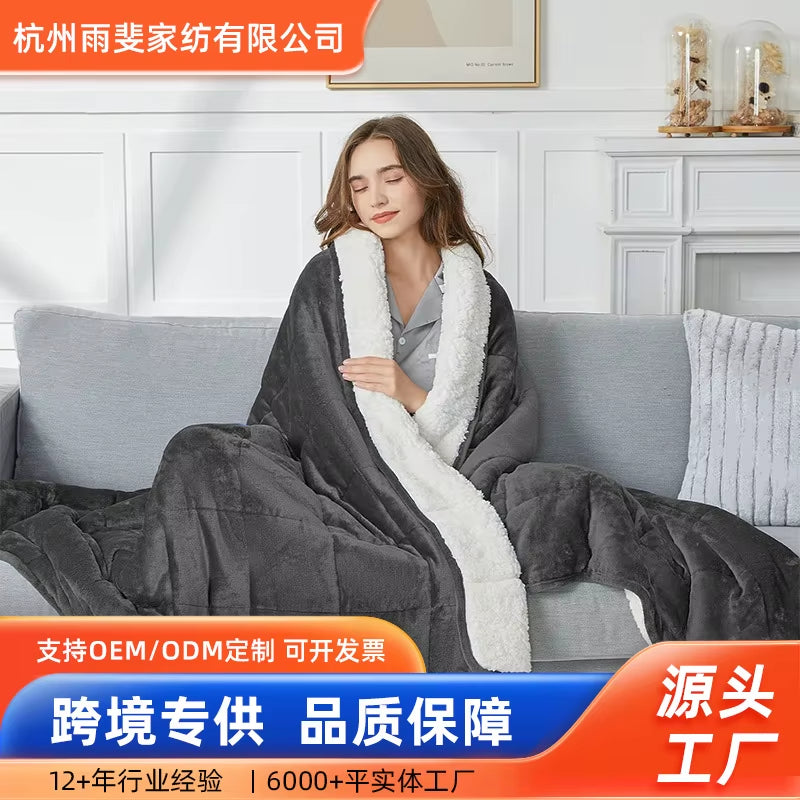 Wish Flannel Weighted Blanket Sleeping Gravity Blanket Cross Border Lamb Plush Heavy Blanket