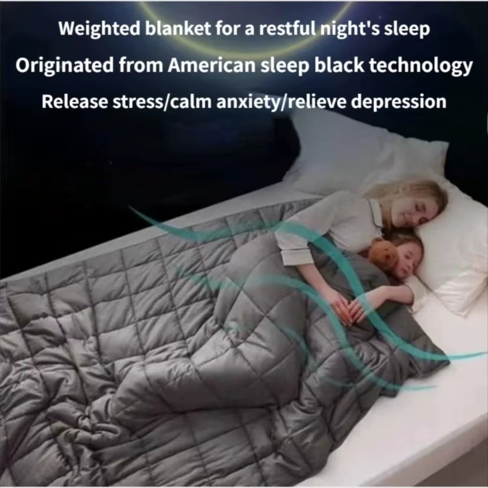 3 Sizes Weighted Blanket Quilted Design Heavy Weight Tranquility Blanket Breathable Fabric Soft Material