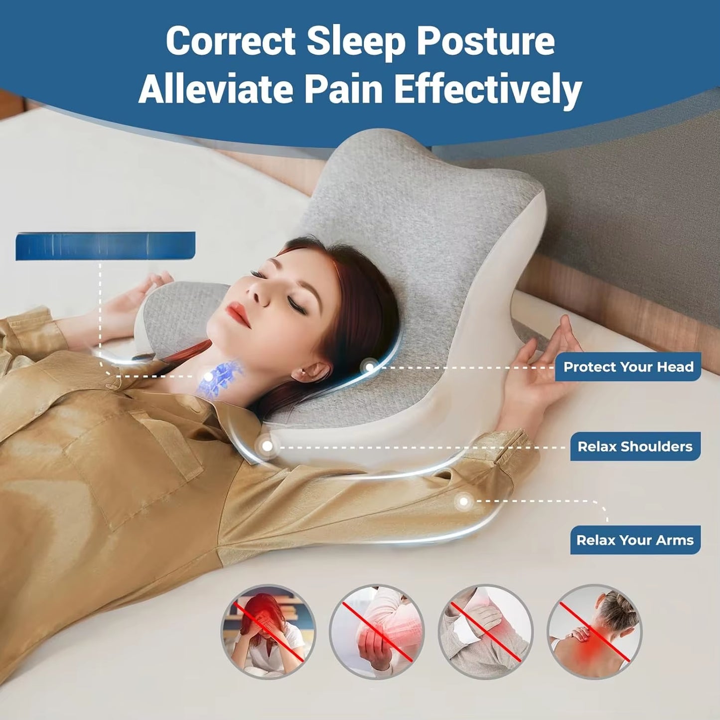 Reading Pillow for Bed, Lying, Leaning and Prone, Ergonomic Memory Foam Bed Wedge Pillow for Chin & Back Support Pillows