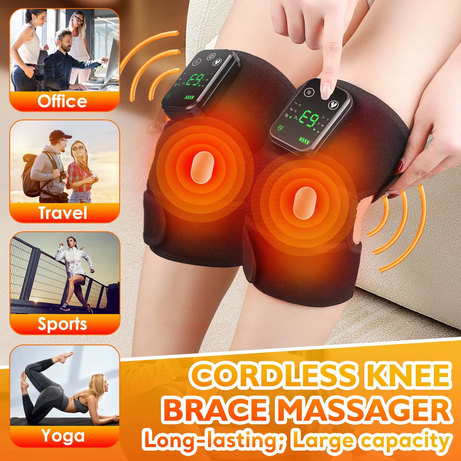 Knee Protection for Joint Shoulder Elbow Massager Vibrador 3-In-1 Knee Pads Heated Knee Muscle Relaxation Massage Belt Wireless