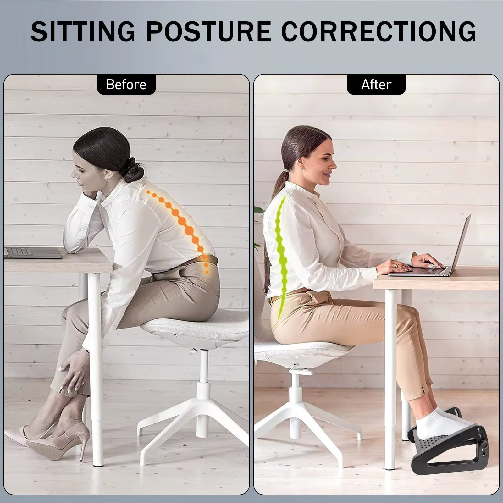 Foot Rest for under Desk Adjustable Foot Rest Ergonomic Foot Stool Massage for Pressure Relief Portable Footstool Leg Rest Desk