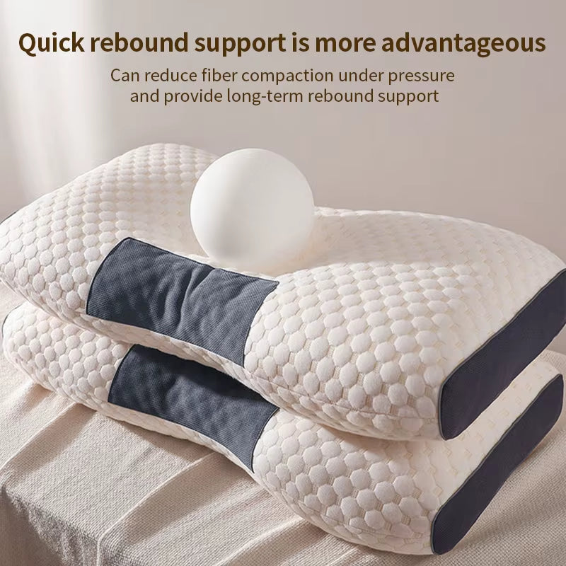 Neck Pillow Help Sleep and Protect the Neck Cervical Orthopedic Household Soybean Fiber SPA Massage Pillow for Sleeping New