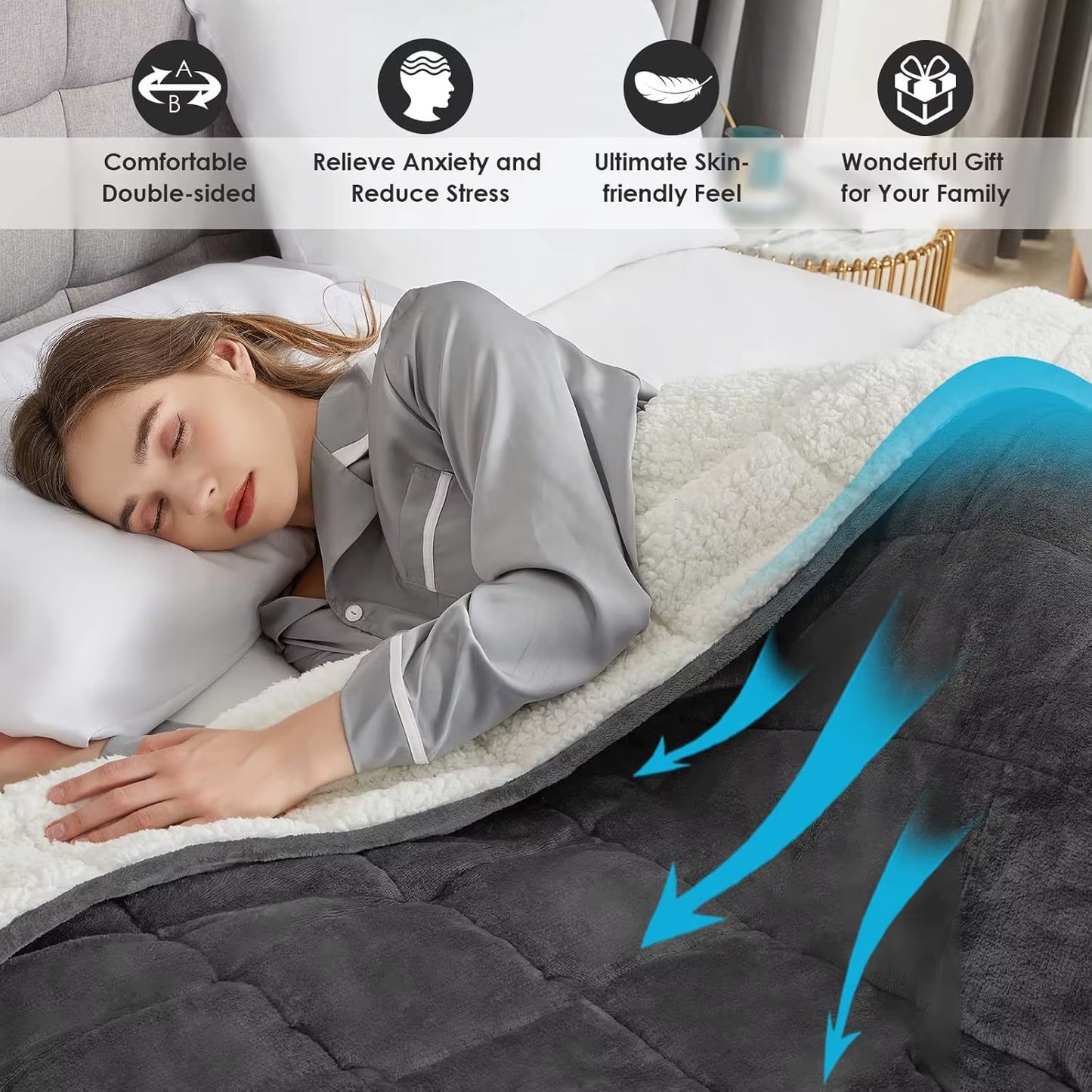 Wish Flannel Weighted Blanket Sleeping Gravity Blanket Cross Border Lamb Plush Heavy Blanket