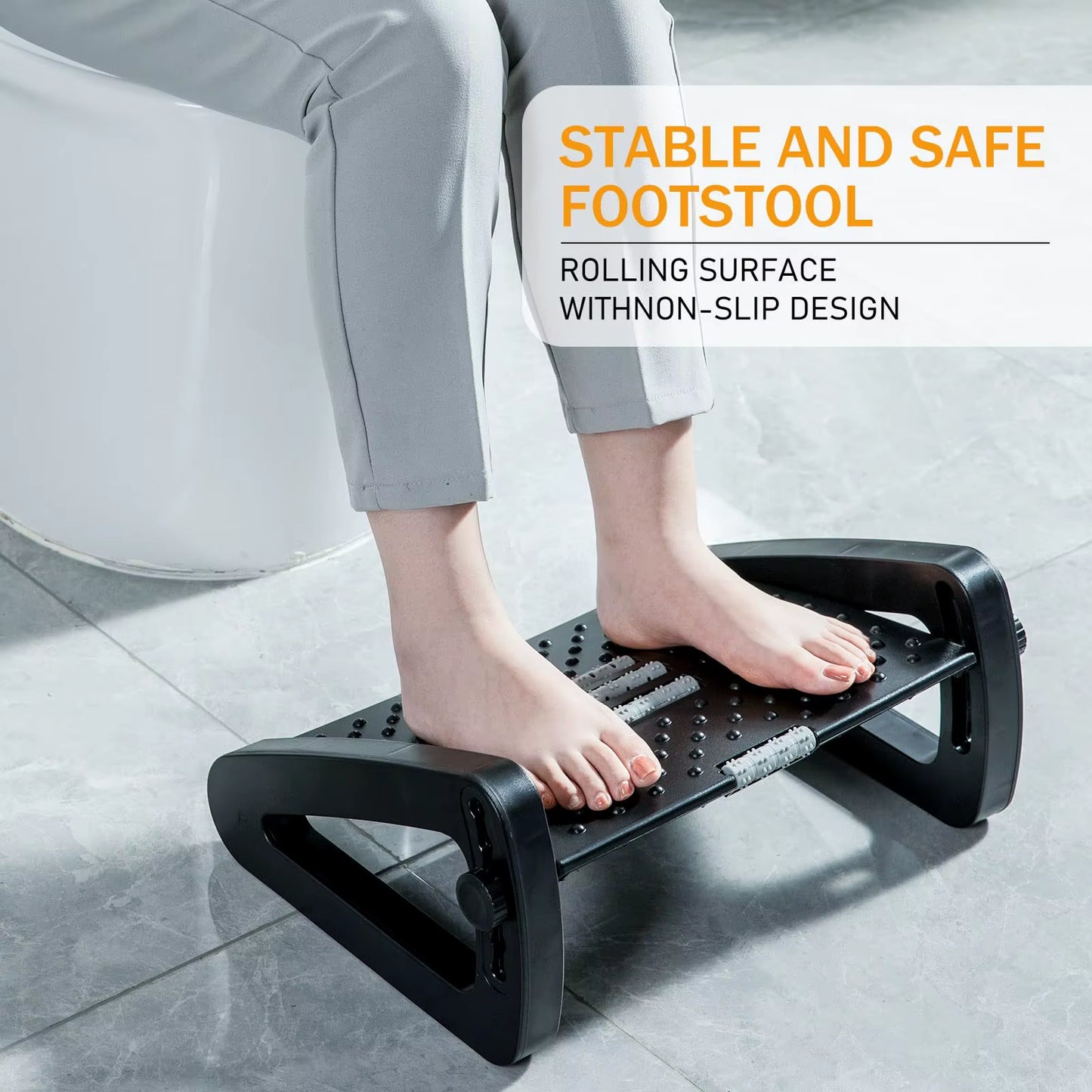 Foot Rest for under Desk Adjustable Foot Rest Ergonomic Foot Stool Massage for Pressure Relief Portable Footstool Leg Rest Desk