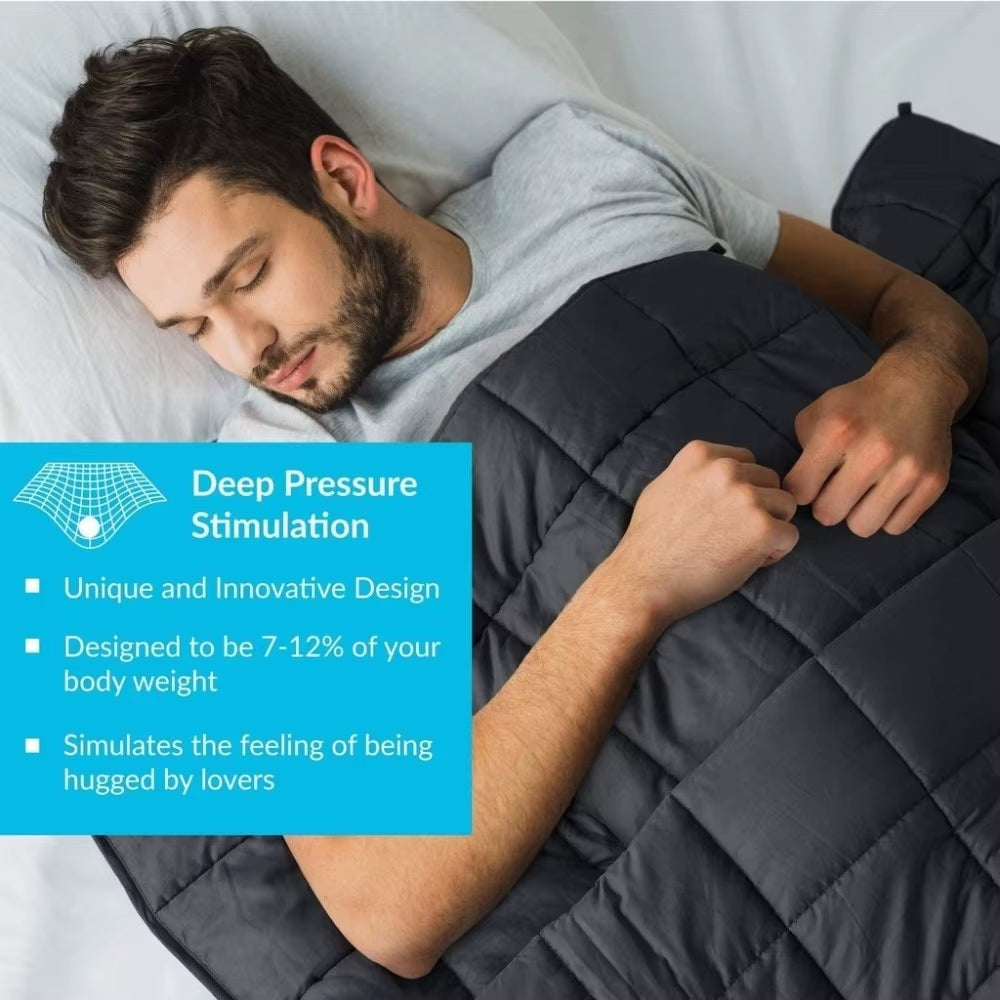 3 Sizes Weighted Blanket Quilted Design Heavy Weight Tranquility Blanket Breathable Fabric Soft Material