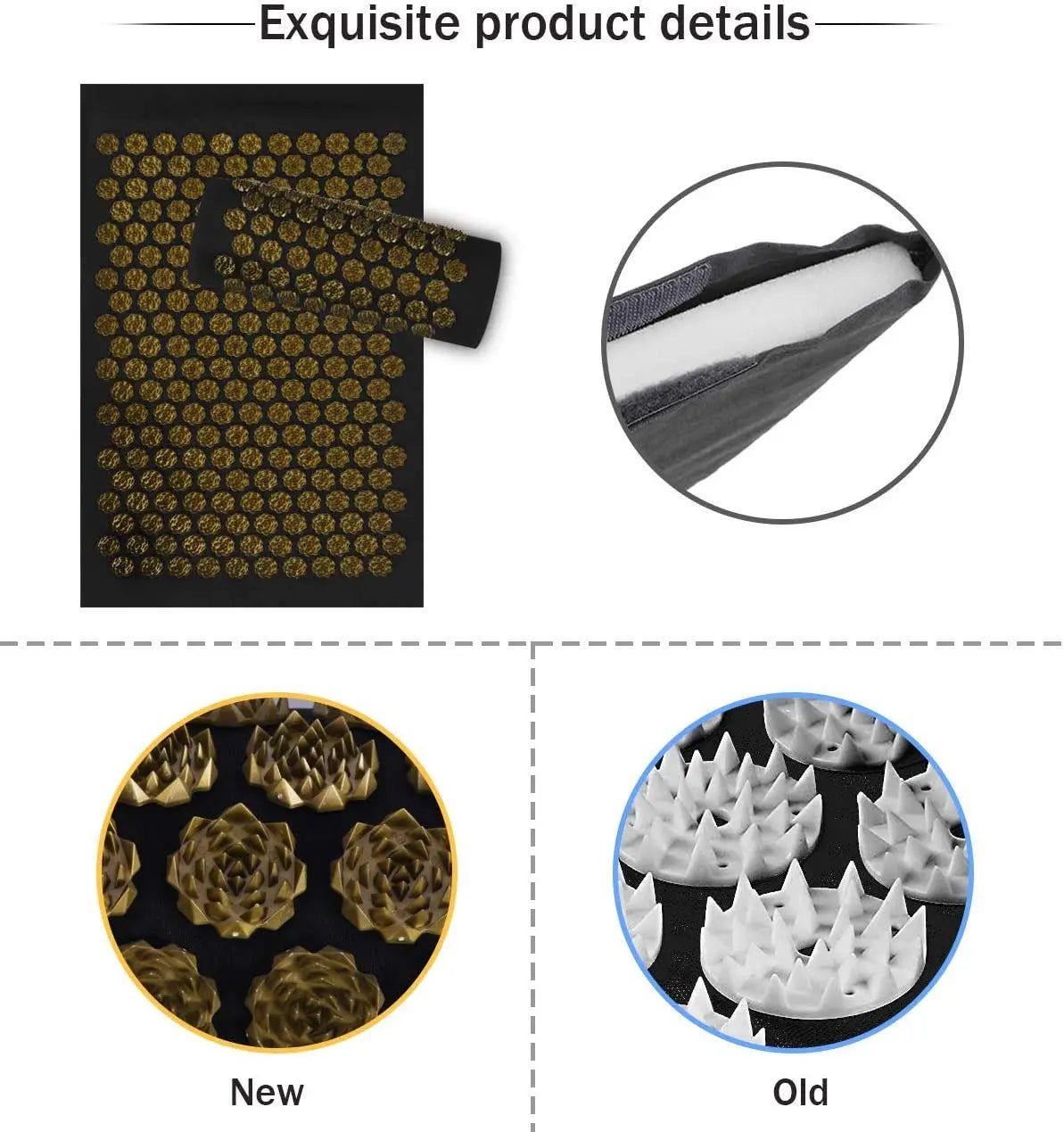 Shiatsu Acupressure Mat Spike Massage Pad Kuznetsov'S Applicator Sport Fitness Cushion Pillow Massager Yoga Mat Pilates Exercise