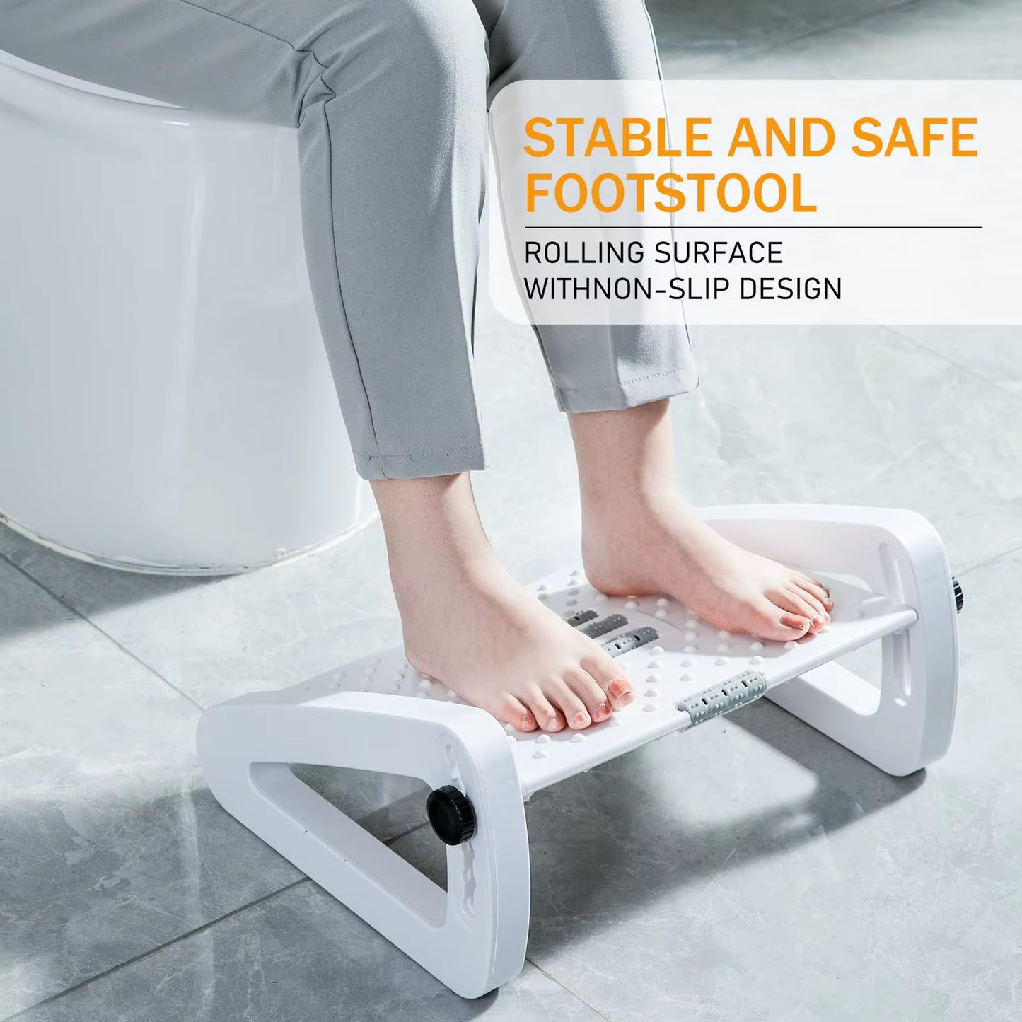Foot Rest for under Desk Adjustable Foot Rest Ergonomic Foot Stool Massage for Pressure Relief Portable Footstool Leg Rest Desk