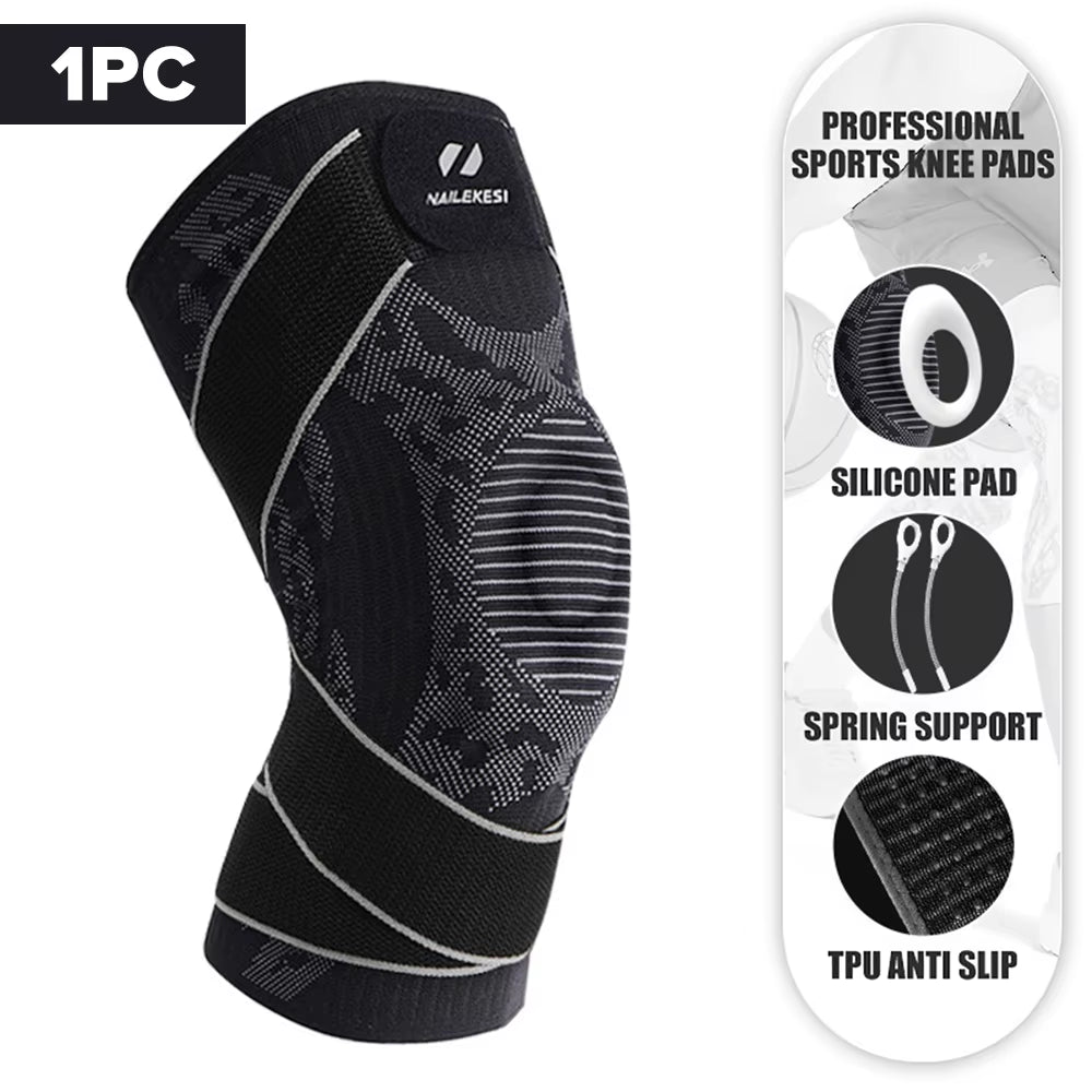 1PC Knee Support Braces Strap Elastic Sport Bandage Compression Protector Pad Relieves Gym Fitness Kneepads Injuries Volleyball
