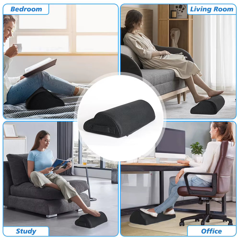 Memory Foam Office Foot Stool & under Desk Footrest Leg Elevation Pillow for Gaming & Home Office