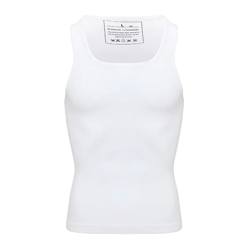 Mens Slimming Body Shaper Shapewear Abs Abdomen Compression Shirt to Hide Gynecomastia Moobs Workout Tank Tops Undershirts