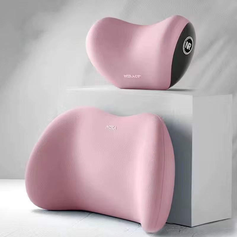 Car Headrest Lumbar Support Memory Foam Vertebral Lumbar Support Car Neck Pillow Back Cushion Office Car Interior Accessories