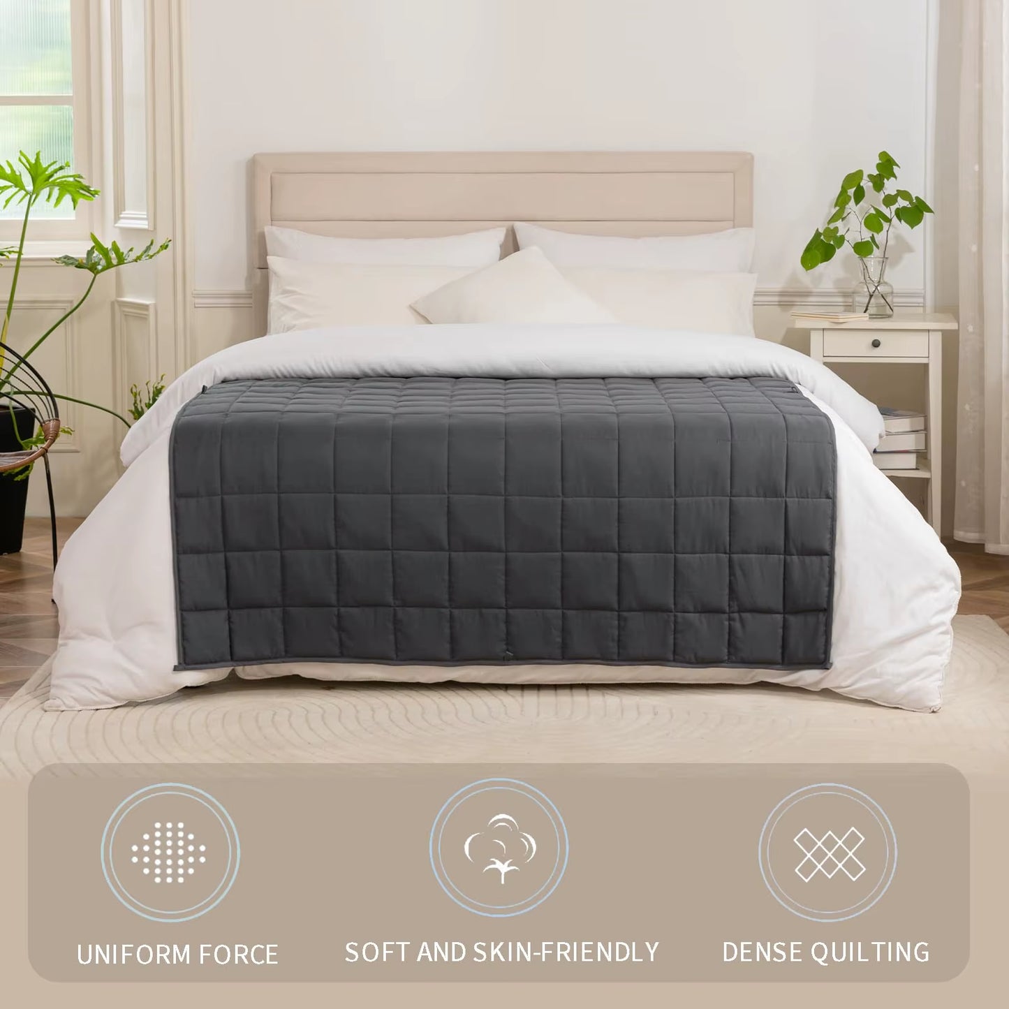 Weight Blanket for Adults, Relaxation Blanket for Sleep Improvement, Ideal for Better Sleep (4-8 Kg)