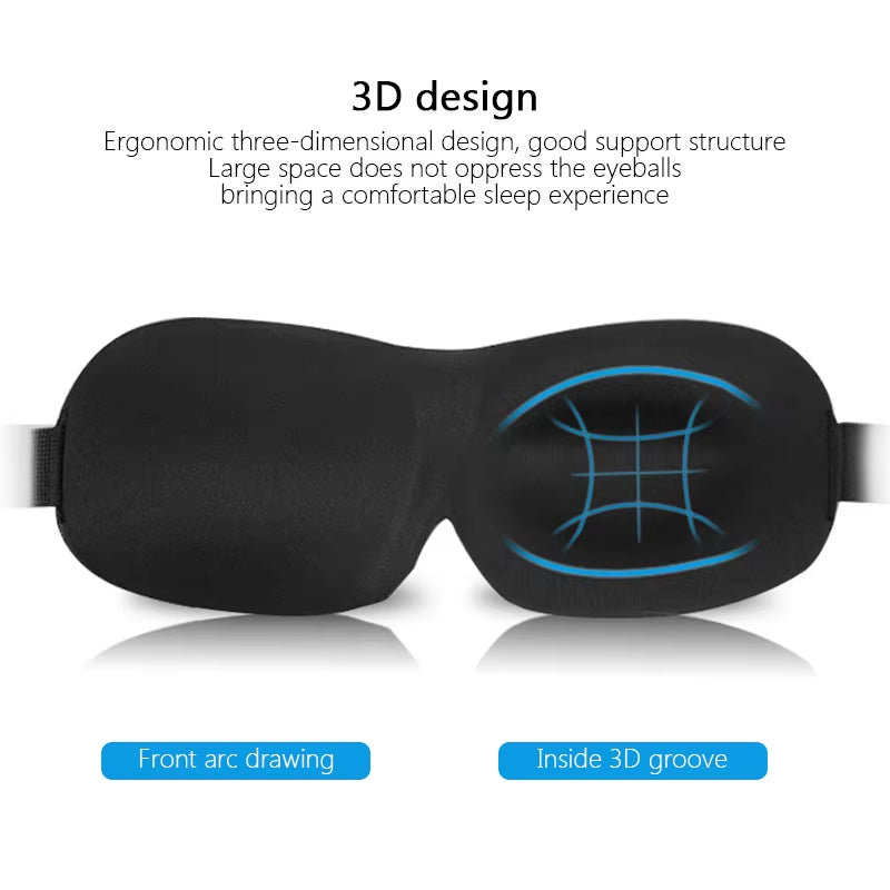 3D Sleeping Mask Eyepatch Block Out Light Soft Paded Sleep Rest Relax Aid Cover Patch Blindfold Face Shade Eyeshade Eyes Patchs