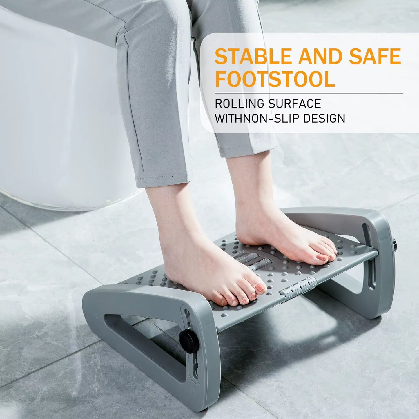 Foot Rest for under Desk Adjustable Foot Rest Ergonomic Foot Stool Massage for Pressure Relief Portable Footstool Leg Rest Desk